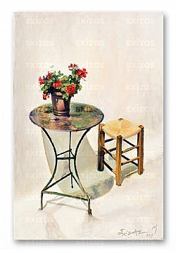 GREEK LANDSCAPE (TRADITIONAL TABLE WITH CHAIR)