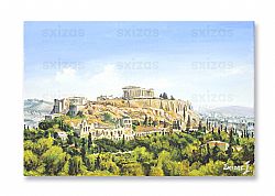 GREEK  LANDSCAPE (ACROPOLIS OF ATHENS)